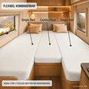 2x Single Bed + Center Piece Spannbetttuch-Set