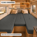 2x Single Bed + Center Piece Spannbetttuch-Set